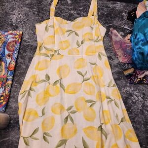 Lemon Print Derek Heart Summer Dress Nwot
